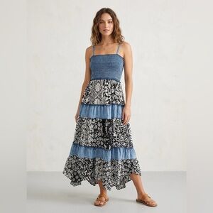 Young Threads Boho Smocked Midi Dress - Size Medium